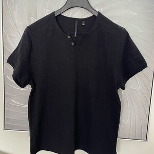 Joe’s Jeans Sweater polo Henley shirt Mens Large Black NEVER WORN NEW NWOT